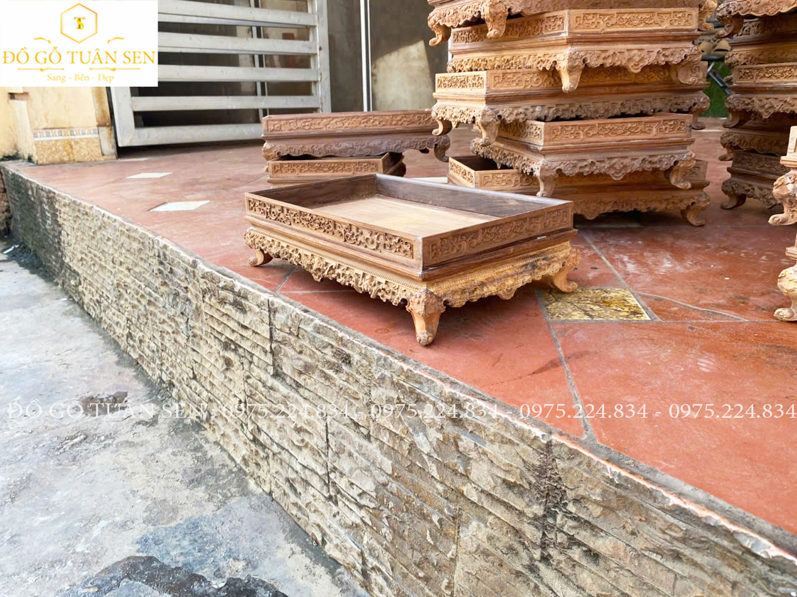 Hình ảnh khay trà gỗ gụ ts2